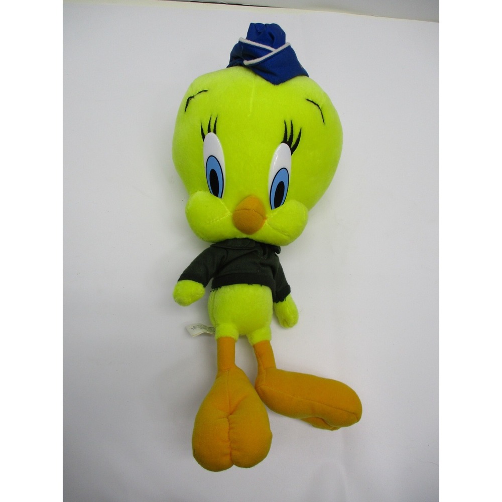 Vintage Looney Tunes Air Force Tweety Bird Plush Toy like Navy hat 14"